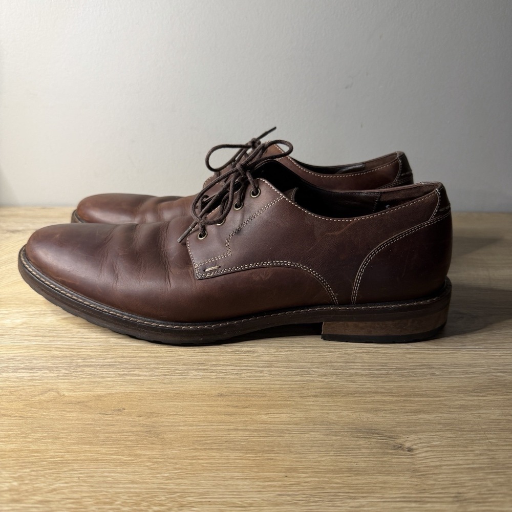 J Murphy Johnston Murphy Mens 9.5 Brown Derby Oxford Cap Toe Brogue Dress Career